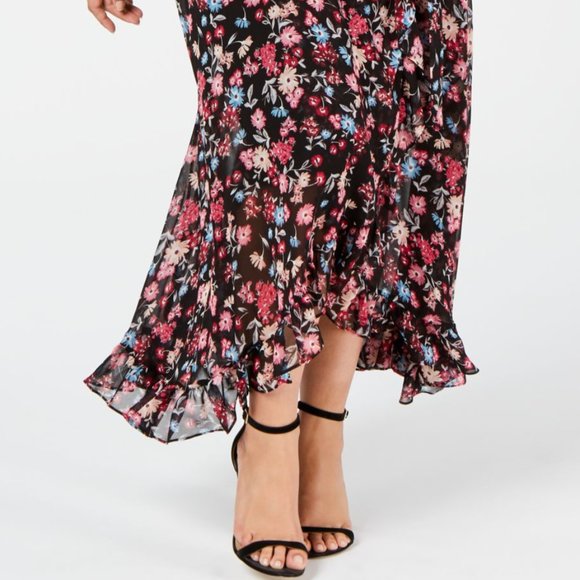 CALVIN KLEIN Plus Size Faux Wrap Dress Floral Print Size 24 - Picture 9 of 11